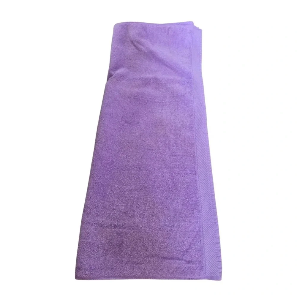 Vintage Sears Purple Cotton Towel 4 Piece Set & Cannon 1 White w/Purple Hand Twl